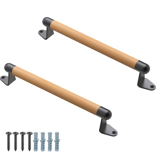 SELEWARE 2 Pcs 17" Wood Barn Door Pull Handle Sliding Door Pull Handle
