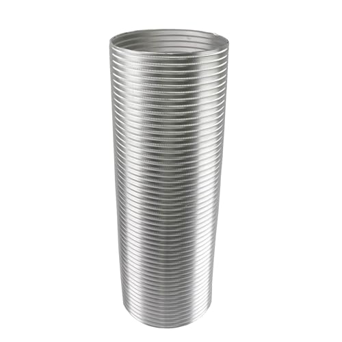Awoco 8 Inches Diameter x 8 Feet Long Semi-Rigid Flexible Aluminum Duct - Ideal for Kitchen, Bathroom, Range Hood Venting (8 Inch 8 Feet)