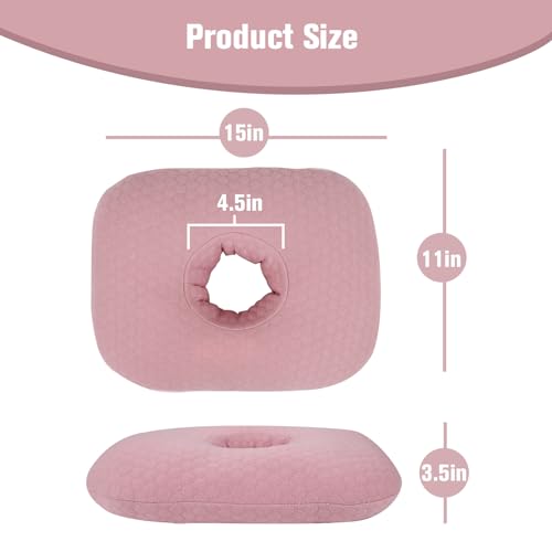 Ear Piercing Pillow for Side Sleepers, Ear Pillows with Holes for Pain, Earring Inflammation Pressure Sores, Cotton Earring Pillow for CNH Side Sleepers