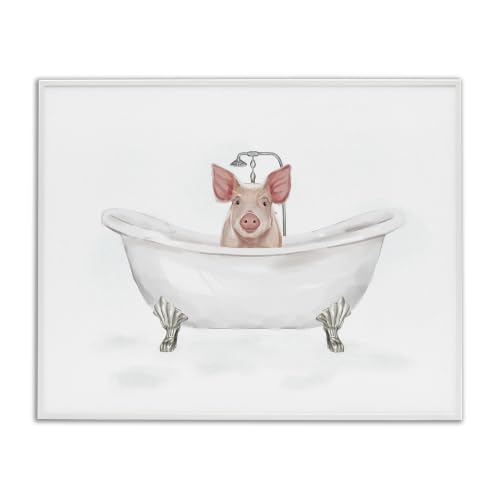 Country Pig Bathtub Farmhouse, 16 x 20 Inch Framed Giclée Print
