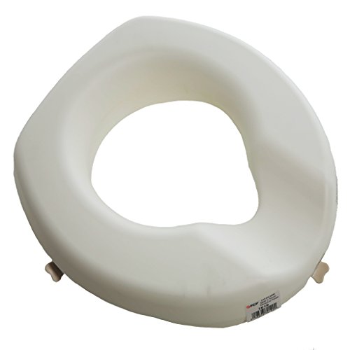 PCP Universal Fit 3 Inch Elevated Toilet Seat, Low Profile Rise Height Lift, Tightening Stability Lock, Portable Bath Safety Commode Support