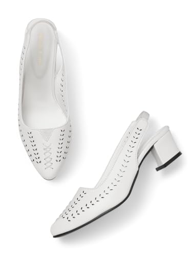 Image of Marc Loire Women Pointed Toe Block Heel Sandal for Office Wear