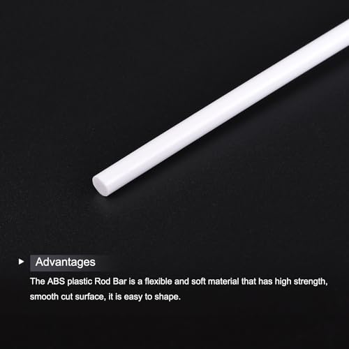Image of MECCANIXITY ABS Plastic Rod Round Solid Bar 3 mm x 250 mm White for DIY Model Material, Architectural Model Making, DIY Sand Table, Pack of 15 Pcs