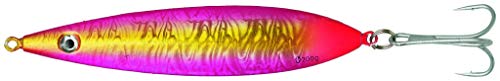 Sabiki Kinetic Pilker Terminator, bleifrei, Gewichte, mit holographischem Körper, High Gloss Finish, Perma-Steel-Drilling (Pink/Gold, 75g)