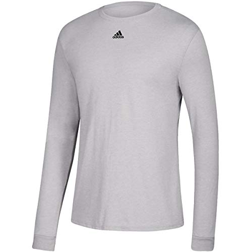 adidas Climalite Long Sleeve Tee (Medium Grey Heather, XX-Large)