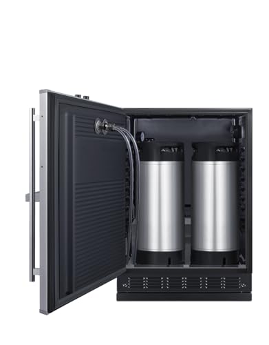 Image of Summit Appliance SBC7BRSFRTPCFLHD 24-Inch Wide Front Tap Built-In Cold Brew Coffee Kegerator - Black; Commercially Listed; CARB Compliant; LHD (Left-Hand Door Swing)