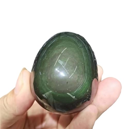 Beautiful Natural Rainbow Hand-Carved Obsidian Egg - for Meditation and Spiritual Growth(40-50mm)