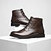 Ahico Men's Chukka Boots Classic Lace-Up Ankle Boots Fashion Leather Zipper Boots Casual Dress Boots