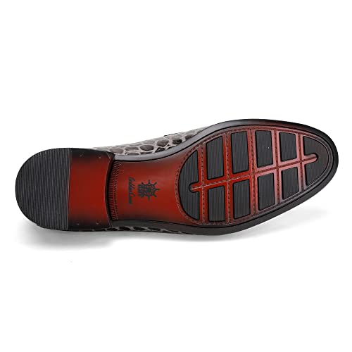 Image of Premium Dress Shoes for Men, Classic Alligator Printed Business Leather Dress Slip on Loafer Shoes for Mens