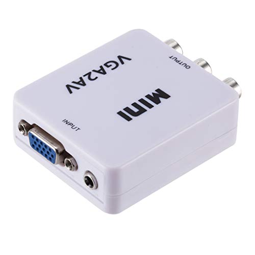 Conversor Mini VGA para RCA AV de alta definição 1080p e áudio VGA2AV / Conversor de áudio para PC H