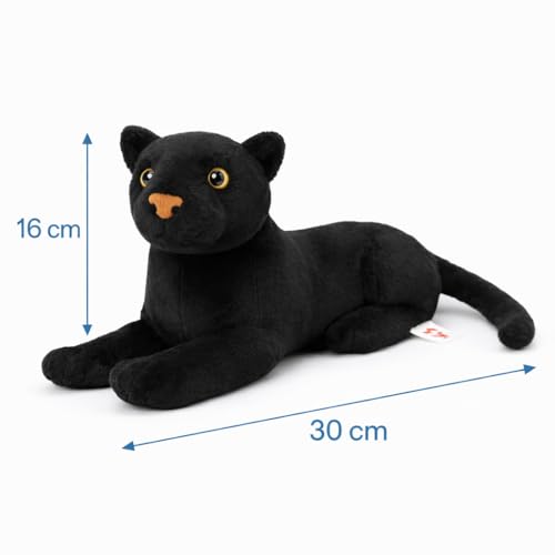 Image of Black Tiger Soft Toy for Kids | Plush Soft Toy for Baby Boys & Girls | Black Panther Stuffed Animal | Best Gift for Children | Black Color, 30 cm Length