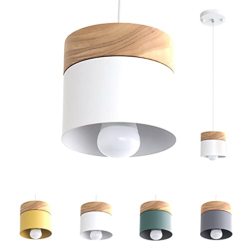 Diseño De La Iluminación De La Sala De Estar De La Cocina De Iluminación De Interior De La Sala Moderna Led Araña De Hierro Y Madera Industrial (White) Cover