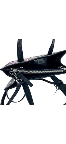Bolso tote pequeño de cuero Marc Jacobs con asa superior y correa cruzada (negro) miniatura 6
