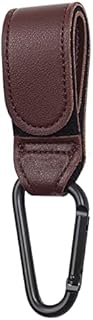 YHBLSQT Baby Bag Clips PU Leather Baby Stroller Hook Pram Hanging Clip Rotatable Cart Organizer Pram Hook Multifunction Baby Stroller Hanger Accessories,Dark Brown