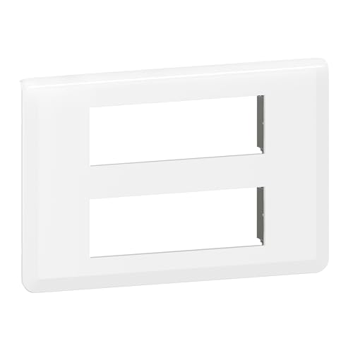 Plaque Legrand Mosaic 2x6 modules blanc 078836L pour double cadre de prise
