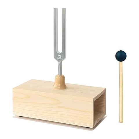 TENFLY 528 Hz Tuning Fork with Exquisite Wooden Resonator, Guiding You Towards Tranquility and Peace Cover