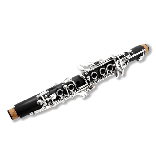 Vetimobato Professional E flat Clarinet Eb Key Clarinet Good Sound Nickel plated keys with 2 Barrels & Case (Ebonite)