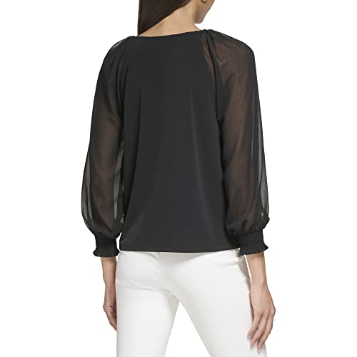 Image of Calvin Klein Women's Knit Long Sleeve Blouse