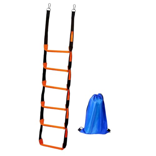 Aymzbd Marine Rope Ladder Anti Skidding Steps Stable Practical Portable Boarding Ladder for Motorboat Yacht Kayaking Pontoon Boats, 6 Steps 30x204cm