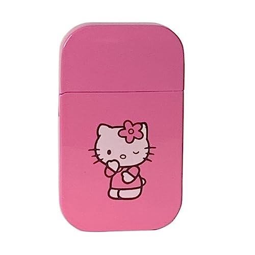 IHGVVING Briquet à Gaz Rechargeable Rose Kawaii Mignon Coupe-Vent Flamme Briquet de Poche pour Femme