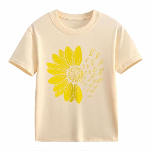 Teen Girls Cute Sunflower Wildflower Graphic Tee Top Summer Crewneck Short Sleeve Pattern Loose T Shirt Toddler Kids2