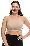 Kurve Plus Size The Excellent Stretchy Tube Top, UV Protective Fabric UPF 50+ (Made with Love in The USA), Nude, 1X-2X