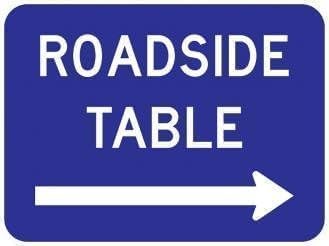 Roadside Table Guide Highway Rest Stop Directional Metal Warning Sign 8×12Inche, Rust‑Free Aluminum Tin, Pre‑Drilled Holes for Highway Outdoor Wall Decor