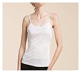  JAMPOL Rubans de soie, coussinets de poitrine, bretelles, gilets, chemises en soie 100% naturelle. (Couleur : White, Size : XL)