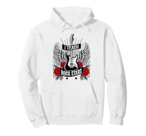 I Teach Rock Stars Rock&Roll Electric Guitar Music Teacher Pullover Hoodie