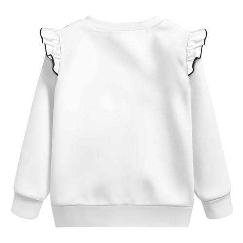 Girls Clothes Crewneck Sweatshirts Ruffle Toddler Long Sleeve Shirt Girl Kawaii Fall Tops Pullover Size 1-84