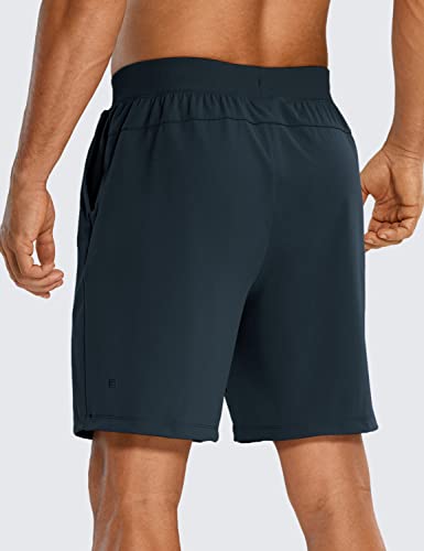 CRZ YOGA Shorts Masculinos 4 Way Stretch Workout Shorts de Caminhada Atléticos Macios com Bolsos 7 P