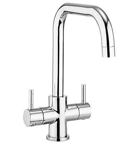 Crosswater Design Cruciform Dual Handle Kitchen Sink Mixer Tap DE710DC+