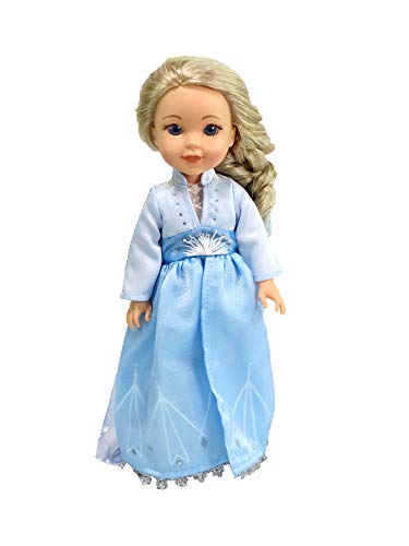 American Fashion World Ice Princess Inspired Dress for 14-Inch Dolls | Premium Quality & Trendy Design | Dolls Clothes | Outfit Fashions for Dolls for Popular Brands