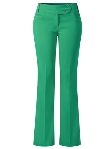 Design by Olivia Women's Dress Pants - Ultra Stretch Millennium Bootcut Work Slacks, Business Casual Office Trousers Kelly Green M