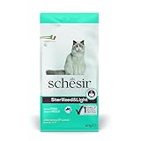 Schesir, Cibo Secco per Gatti Adulti Sterilizzati o in Sovrappeso Linea Light al Gusto Pesce, in Crocchette - Formato Sacco da 10 kg