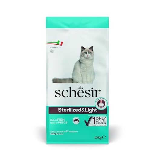 Schesir, pienso para Gatos Adultos esterilizados o en sobrepeso, línea Light Sabor Pescado, croquetas - Formato Bolsa de 10 kg