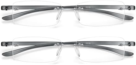 2 Pack Reading Glasses Blue Light Reading Glasses men's reading glasses for women Frameless Computer Reading Glasses
