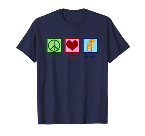 Peace Love Euphonium Player Marching Band Barítono Camiseta
