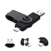 Cle USB 64 Go Type C Micro USB et USB 2.0 OTG 3 en 1 Pivotant Mémoire Stick Flash Drive U Disque Pliable Clé USB Originale pour Android Smartphone PC Tablette (64Go, Noir)
