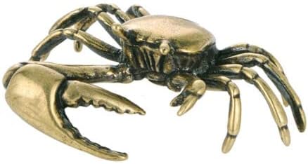 Miniatura 1 de TEAMWILL Adornos de estatua pequeña de cangrejo de latón en miniatura, figuras de animales retro, manualidades (estilo 3)