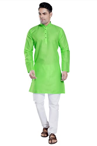 Image of DIVISIVE Men's Plain Cotton Blend Linen Slim Fit Kurta Pyjama Set