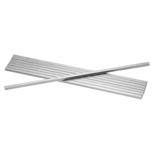 Lot de 8 clés carrées en acier 45# de 6,35 mm x 0,6 cm x 30,5 cm pour accouplement ton argenté