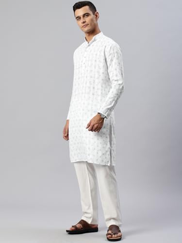 Image of Majestic Man Men's Cotton Regular Fit Ethnic Motifs Printed Long Kurta