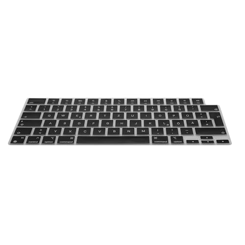Copritastiera Compatibile con Apple MacBook Air 13.6 M3 2024 A3113 - Pellicola per Tastiera QWERTZ Germania - PC Skin Keyboard - silicone nero