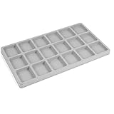 TOSSPER 18 Griglie Floccato Branello dei Monili Bordo Tallone Bagagli Progetto Vassoio 'organizzatore del Contenitore di Stoccaggio per I Monili del Braccialetto Che Design DIY Panel Craft
