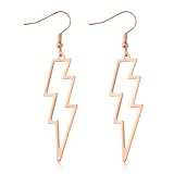 ⚡【Grosseninformationen】Die Größe der Roségold lightning ohrringe beträgt ca. 4,4 x 1,5 cm/1,7 x 0,6 Zoll. Sie haben eine schöne Größe, schmeicheln dem Gesicht und passen zu einer Vielzahl von Frisuren und Outfits