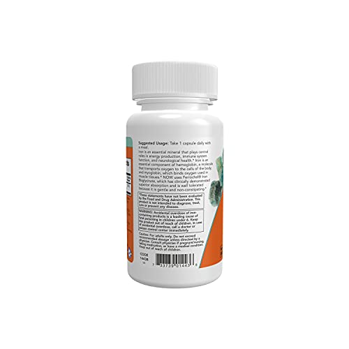 NOW Supplements, Iron 18 mg, Non-Constipating*, Essential Mineral, 120 Veg Capsules - Image 4
