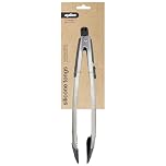 Zyliss Tongs Silicone Tipped, Locks Together for Easy Storage/Ideal for Home Cooking and BBQ, Stainless Steel/Silicone, Silver/Black, Dishwasher Safe