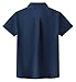 A&J DESIGN Boys Button Down Shirt Short Sleeve Kids Easter Formal Uniform School Birthday Graduation Button Up Solid Collared Dress Shirt with Chest Pocket Size 8 Navy Blue
