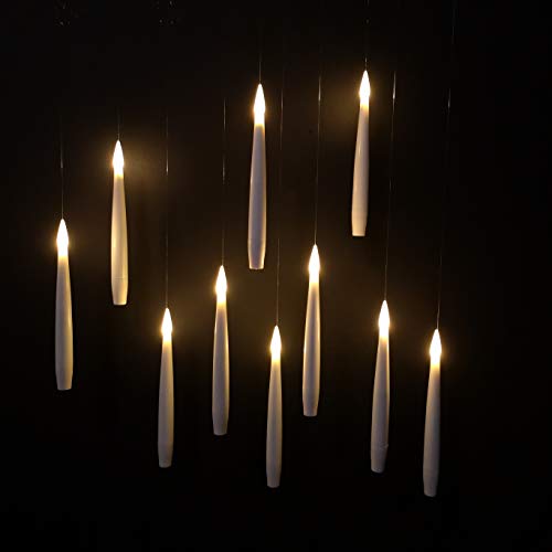 Samuel ALEXANDER 10pcs Premier 15cm Floating White Static Flicker Battery Candle with Remote Control in Warm White